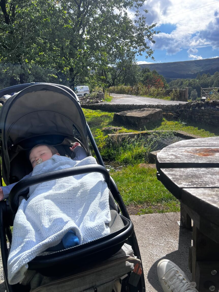 Tired after walking in Holmfirth